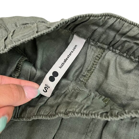 Luz Ballestero Womens Linen Pullon Pants Green S Lagenlook Minimalist Breathable - Picture 5 of 9